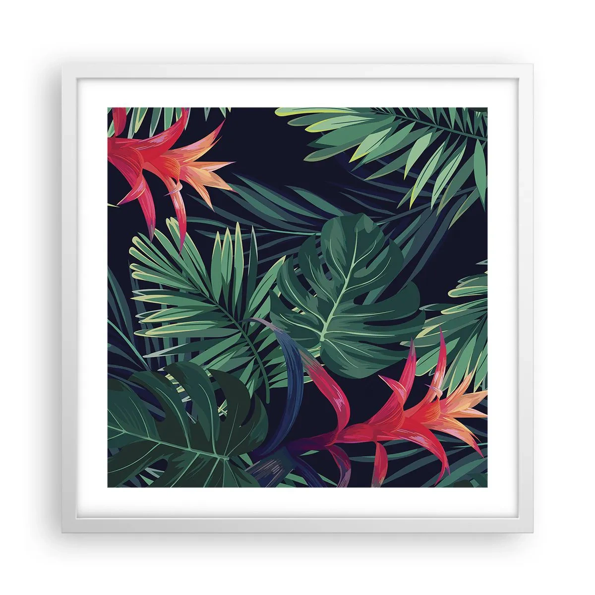 Plagát v bielom ráme - Vzplanúť v zelenom - 50x50 cm