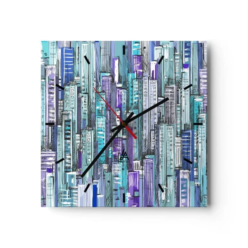 Nástenné hodiny - Zmodralé od neba  - 30x30 cm