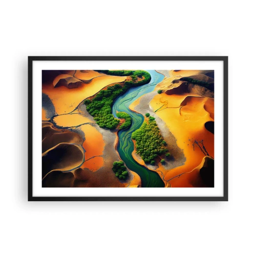 Plagát v čiernom ráme - Životodarná rieka - 70x50 cm