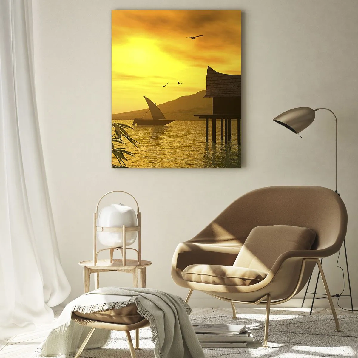 Obraz na skle - Vytúžený pokoj - 50x70 cm