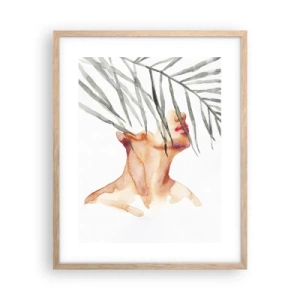 Plagát v ráme zo svetlého duba - Vnímať tep trópov - 40x50 cm