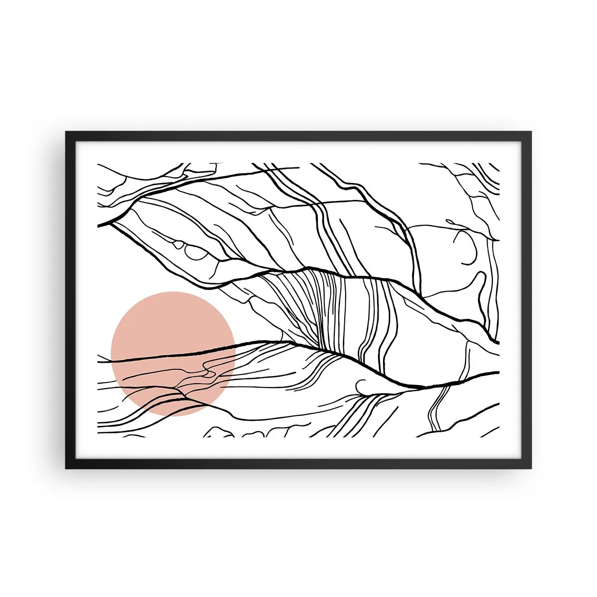 Plagát v čiernom ráme - V sieti vetvičiek - 70x50 cm