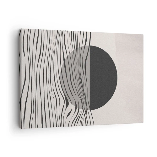 Obraz na plátne - Abstraktné čiary a geometrické tvary v tlmených farbách - 70x50cm - Polovičná kompozícia - Moderná nástenná dekorácia do obývacej izby a spálne ARTTOR