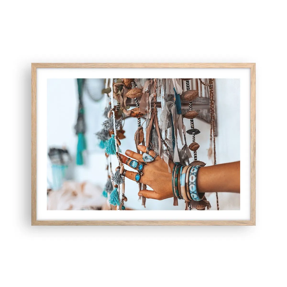 Plagát v ráme zo svetlého duba - Miestne poklady - 70x50 cm