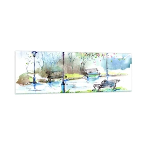 Obraz na skle - Kúzlo parkového ticha - 160x50 cm
