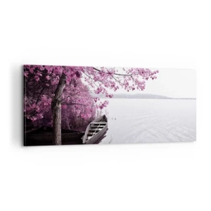 Obraz na plátne - V ružovom tichu - 100x40 cm
