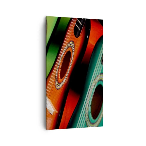 Obraz na plátne - Gitara má veľa farieb - 45x80 cm