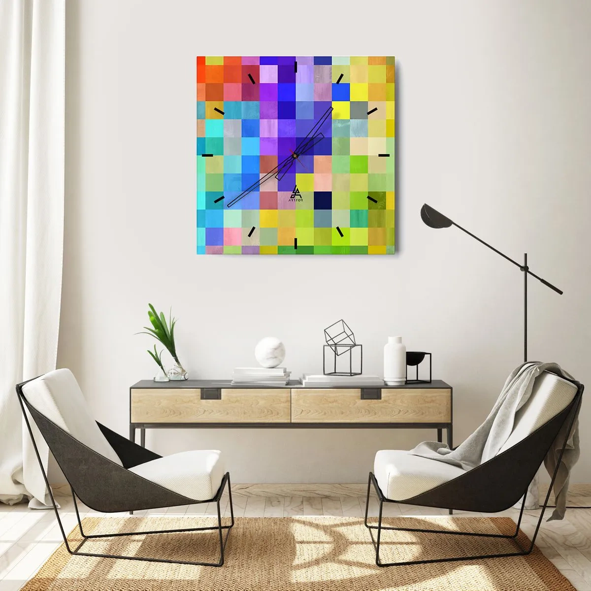 Nástenné hodiny - Každý iný, všetky rovné - 40x40 cm