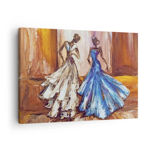 Obraz na plátne - Postavy vo večerných šatách v umeleckom štýle - 70x50cm - Pôvabné duo - Moderná nástenná dekorácia do obývacej izby a spálne ARTTOR