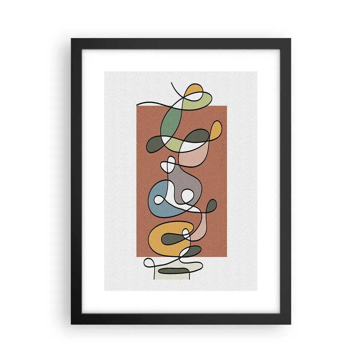 Plagát v čiernom ráme - Abstrakcia: farebné vyvádzanie - 30x40 cm