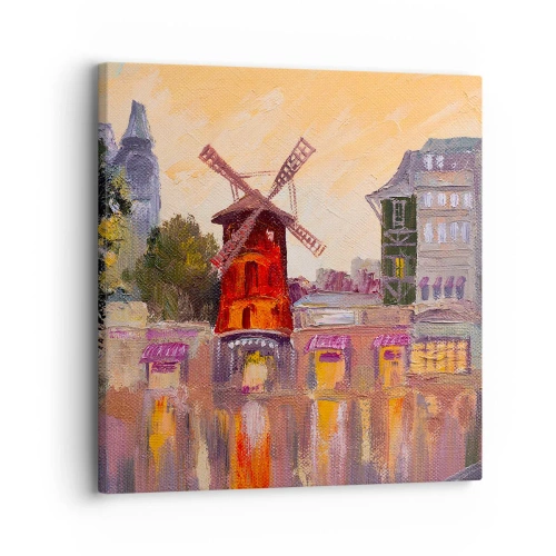 Obraz na plátne - Parížske ikony – Moulin Rouge - 30x30 cm