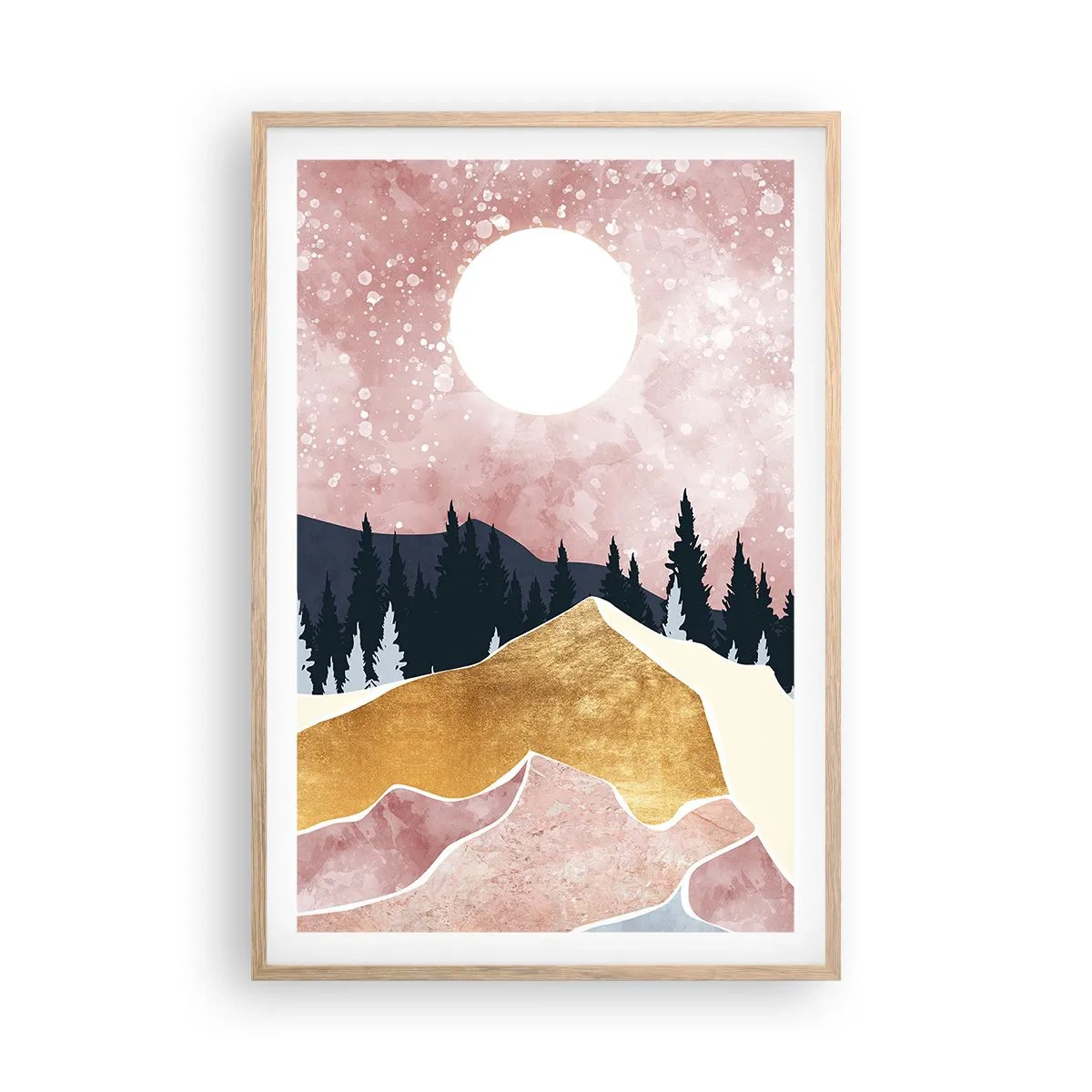 Plagát v ráme zo svetlého duba - Nočná hliadka - 61x91 cm