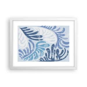 Plagát v bielom ráme - Modré papradie - 40x30 cm