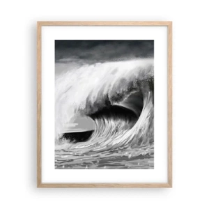 Plagát v ráme zo svetlého duba - Hnev oceánu - 40x50 cm