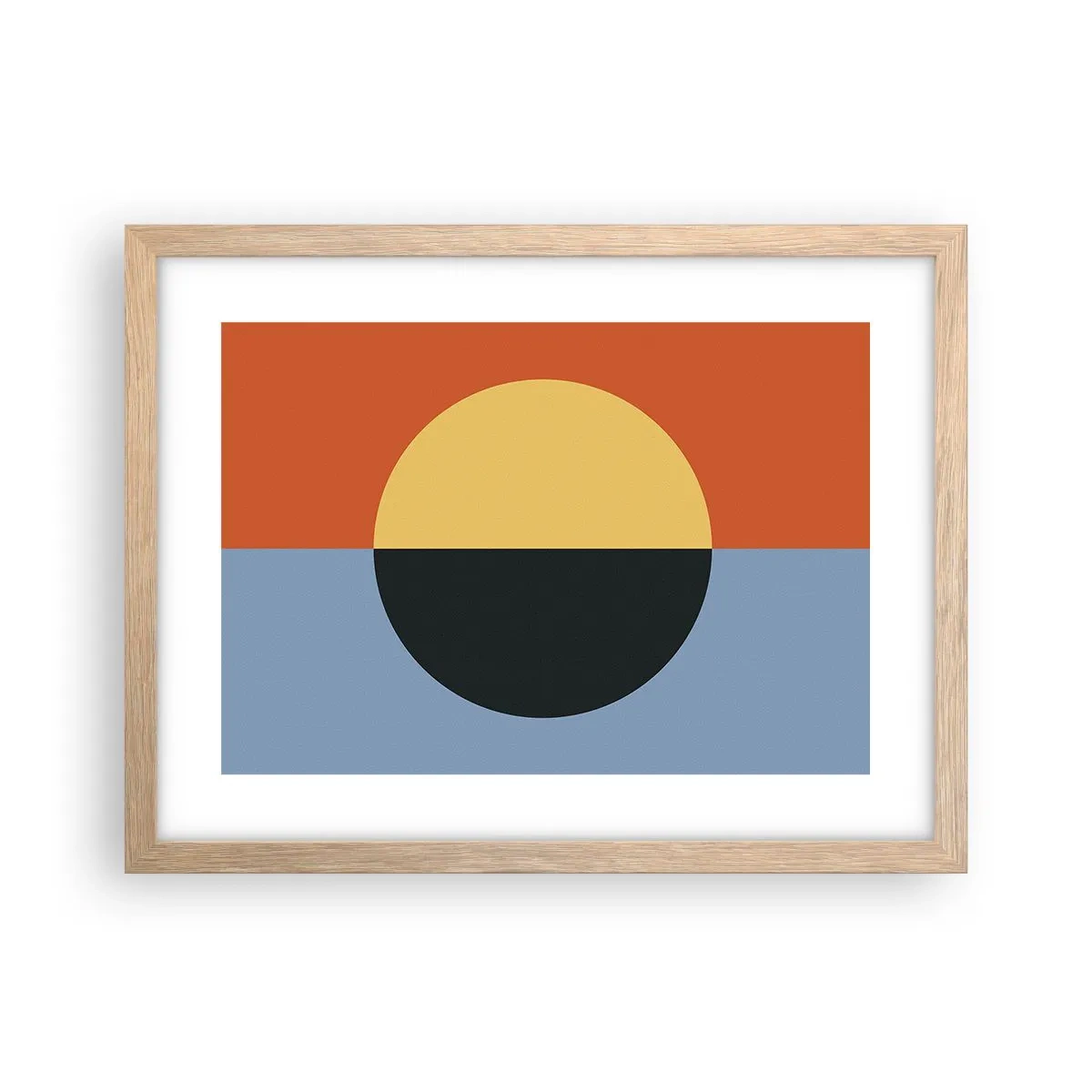 Plagát v ráme zo svetlého duba - Kompozícia tepla a chladu - 40x30 cm