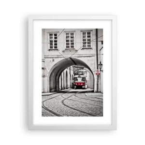 Plagát v bielom ráme - Mestským labyrintom - 30x40 cm