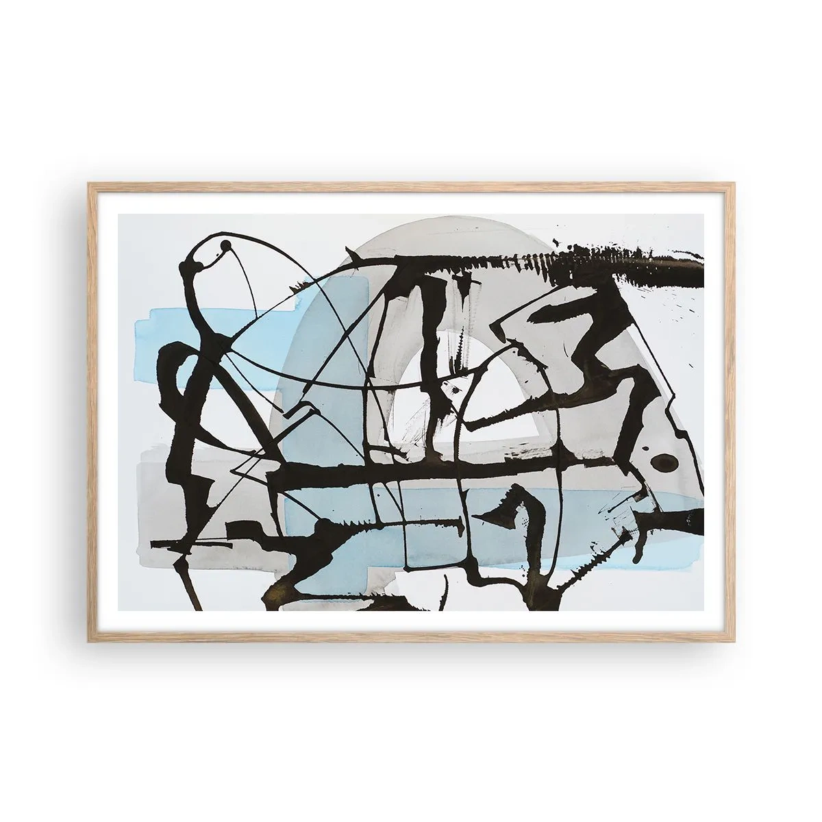 Plagát v ráme zo svetlého duba - Aj napriek tomu modrý - 100x70 cm