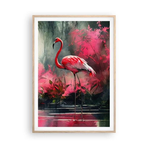 Plagát v ráme zo svetlého duba - Hodiny prírodného kúzla - 70x100 cm