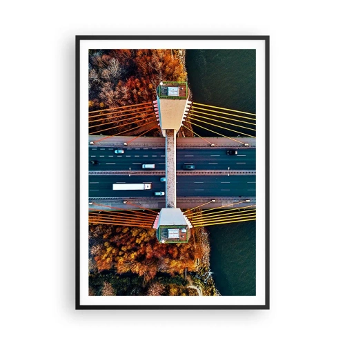 Plagát v čiernom ráme - Za vodami, za lesmi - 70x100 cm