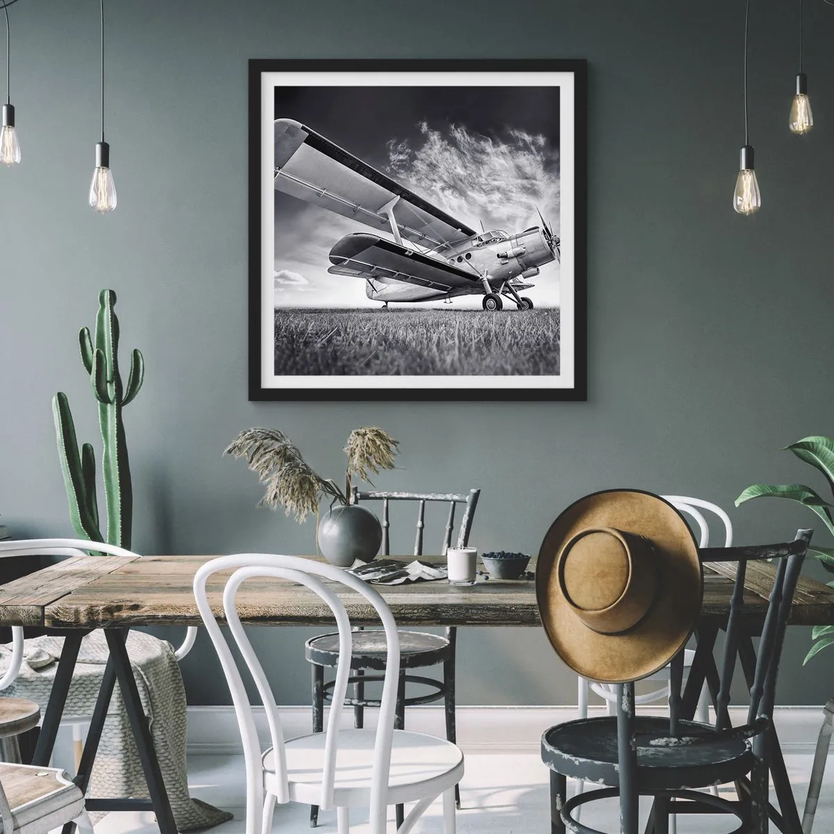 Plagát v čiernom ráme - Okrídlený pútnik - 60x60 cm