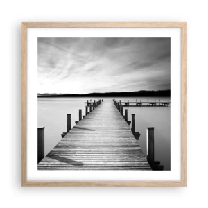 Plagát v ráme zo svetlého duba - Pri napájadle – pokoji - 50x50 cm