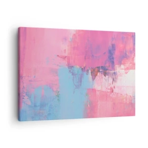 Obraz na plátne - Abstraktná kompozícia v ružovej a modrej farbe - 70x50cm - Ružová, modrá a štipka svetla - Moderná nástenná dekorácia do obývacej izby a spálne ARTTOR