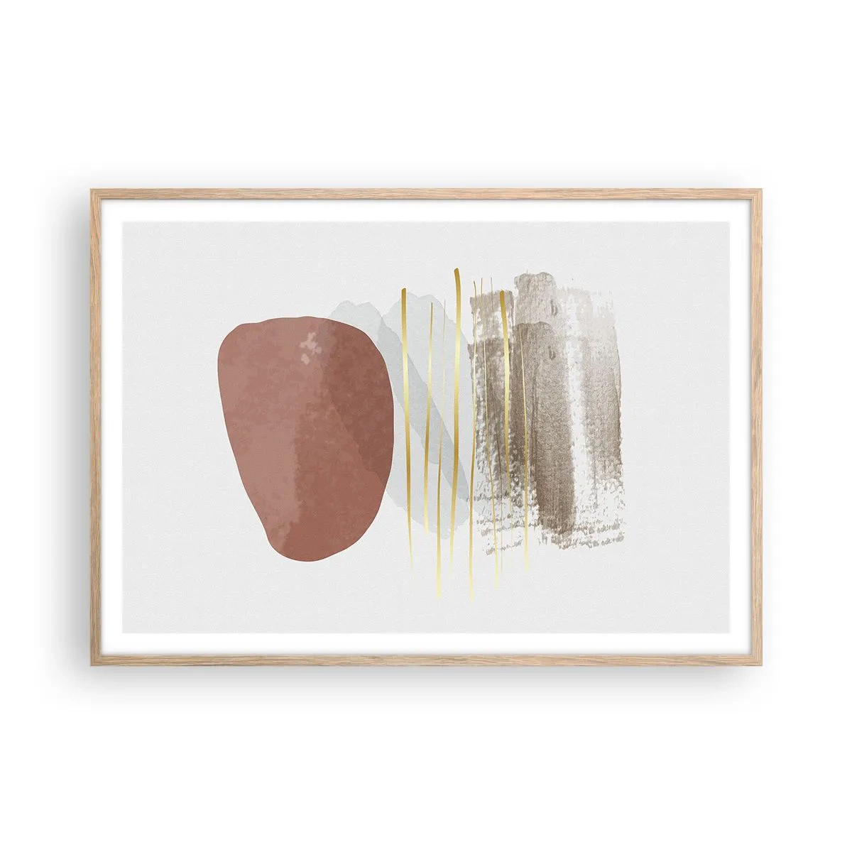 Plagát v ráme zo svetlého duba - Abstraktná kolonáda - 100x70 cm