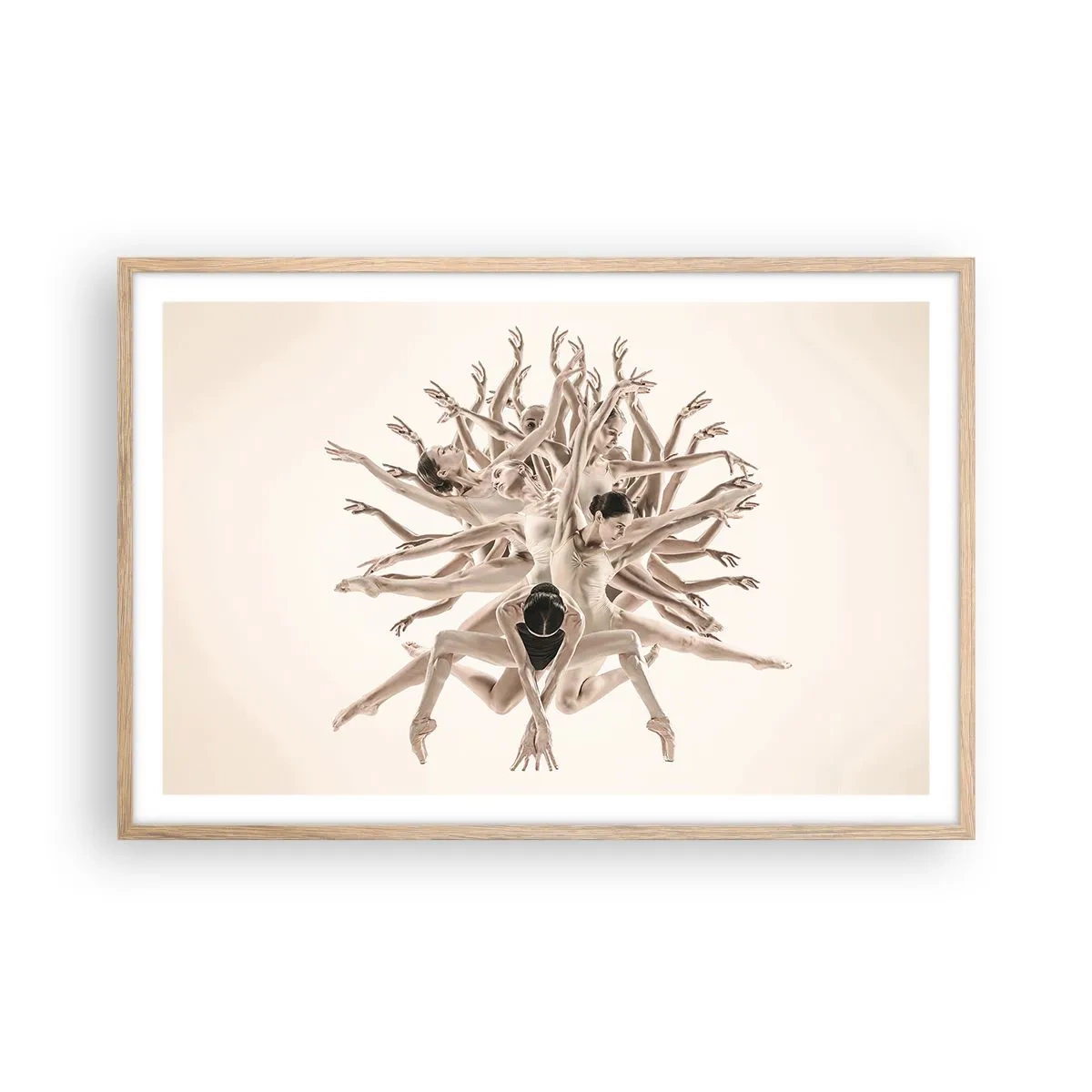 Plagát v ráme zo svetlého duba - Rozkvet v tanci - 91x61 cm