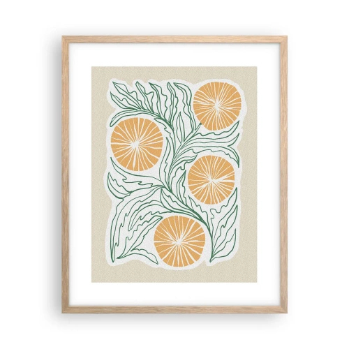 Plagát v ráme zo svetlého duba - Etnicky s abstraktným nádychom - 40x50 cm