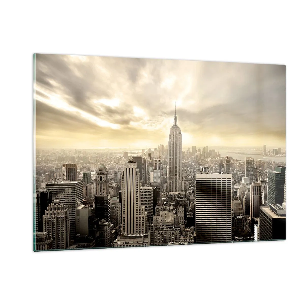 Obraz na skle - New York utkaný zo šedej - 120x80 cm