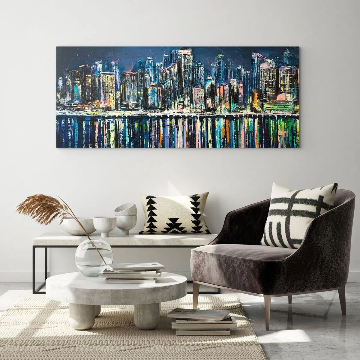 Obraz na skle - Kaskáda svetiel - 100x40 cm