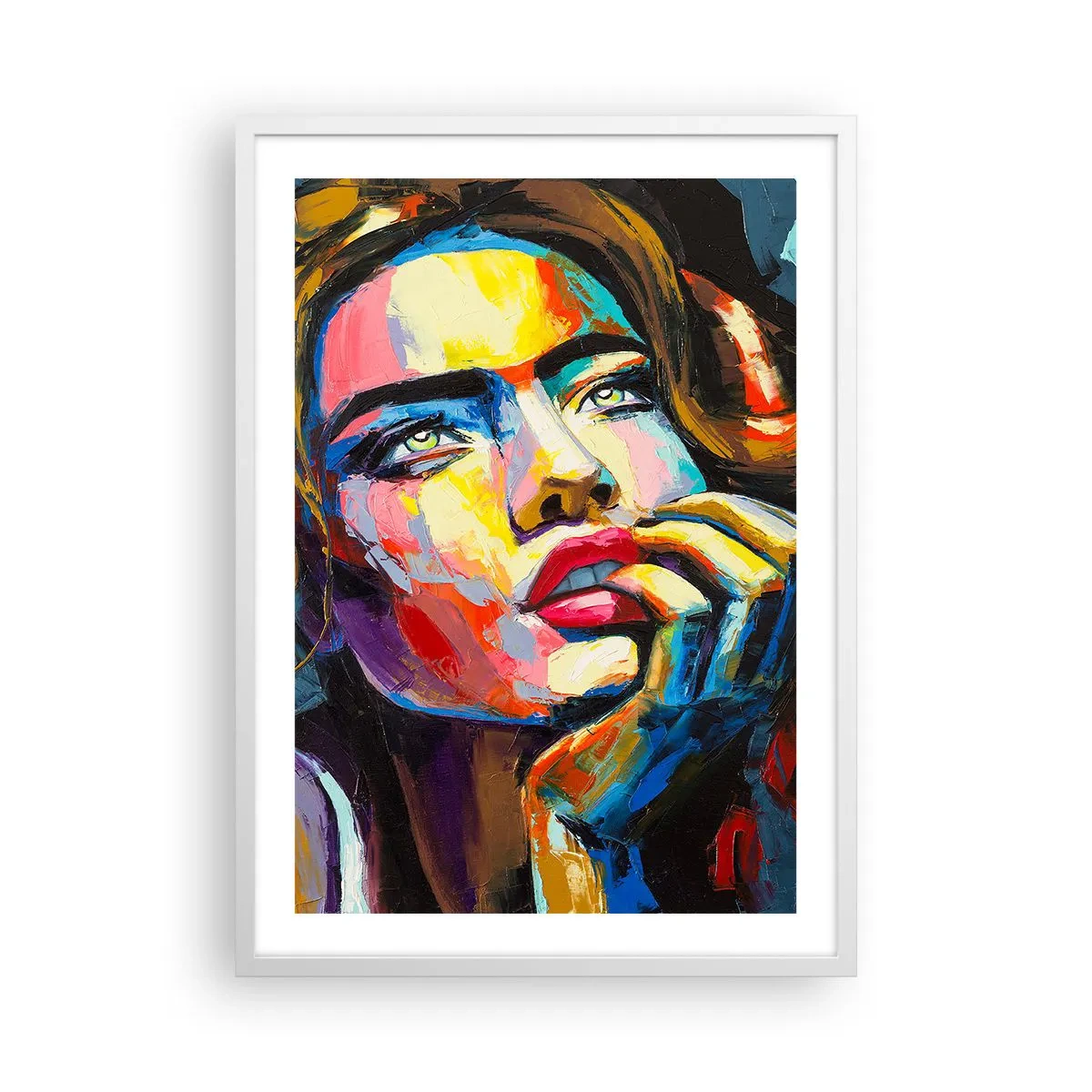 Plagát v bielom ráme - Sny, ako vtáky letia oblohou - 50x70 cm