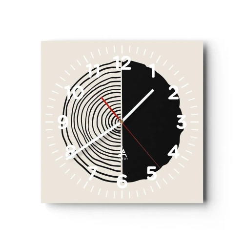Nástenné hodiny - Pol na pol - 30x30 cm