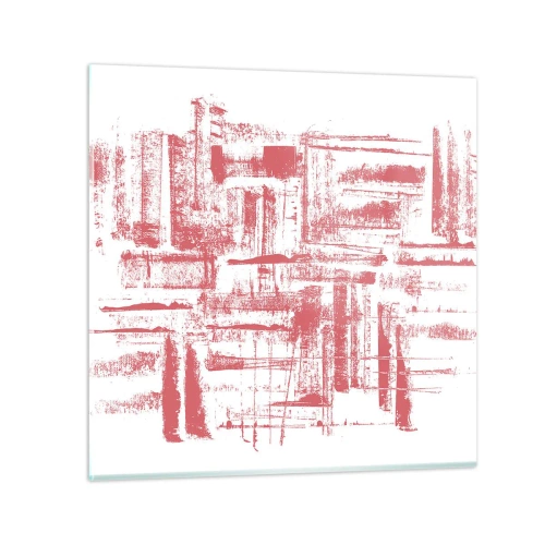 Obraz na skle - Červené mesto - 50x50 cm