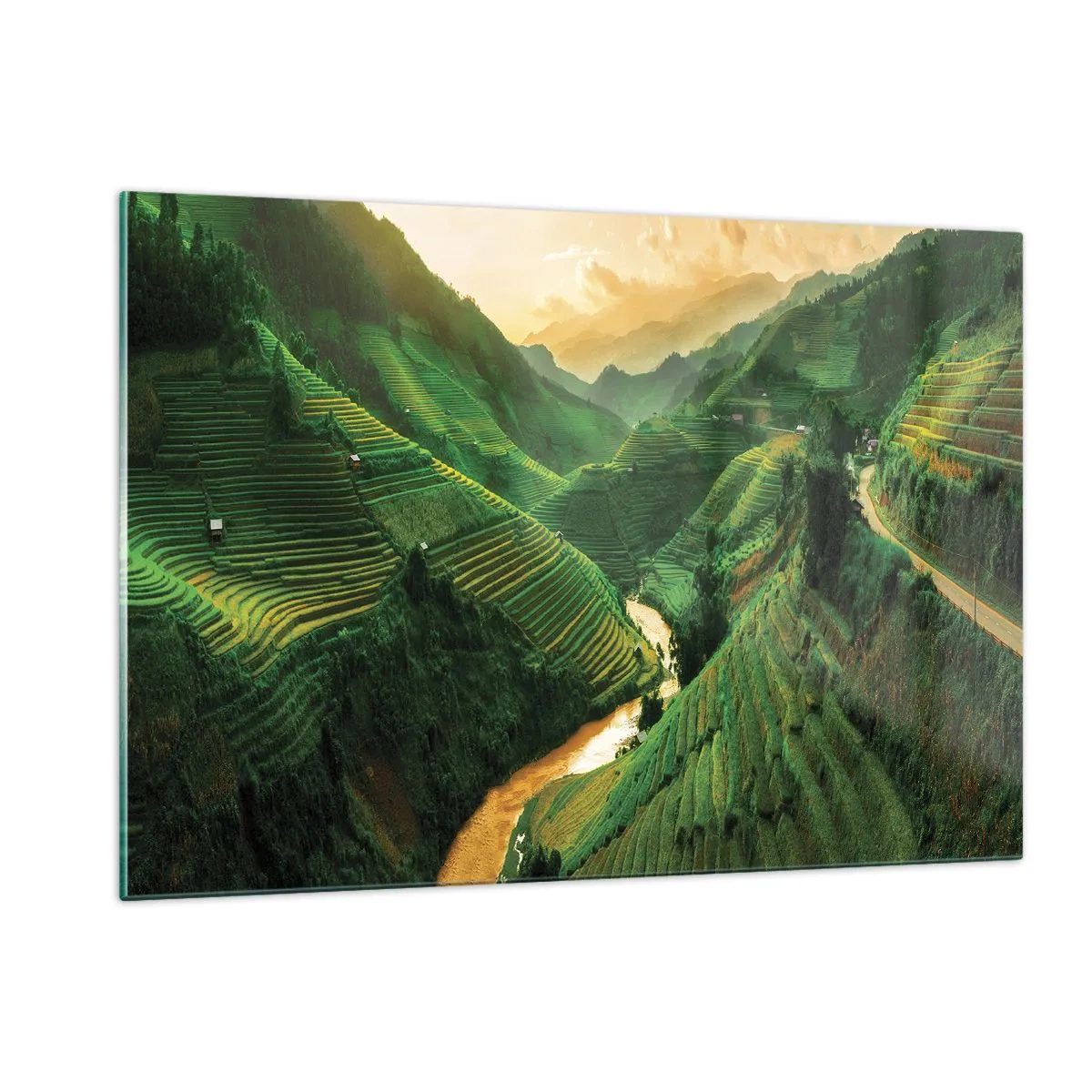 Obraz na skle - Vietnamské údolie - 120x80 cm
