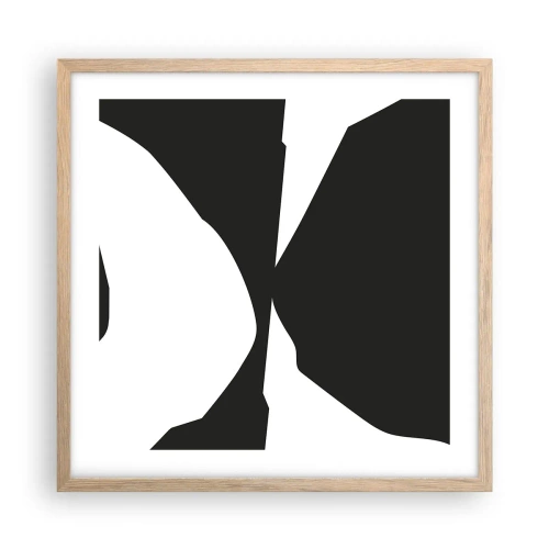 Plagát v ráme zo svetlého duba - Positive-negative - 50x50 cm