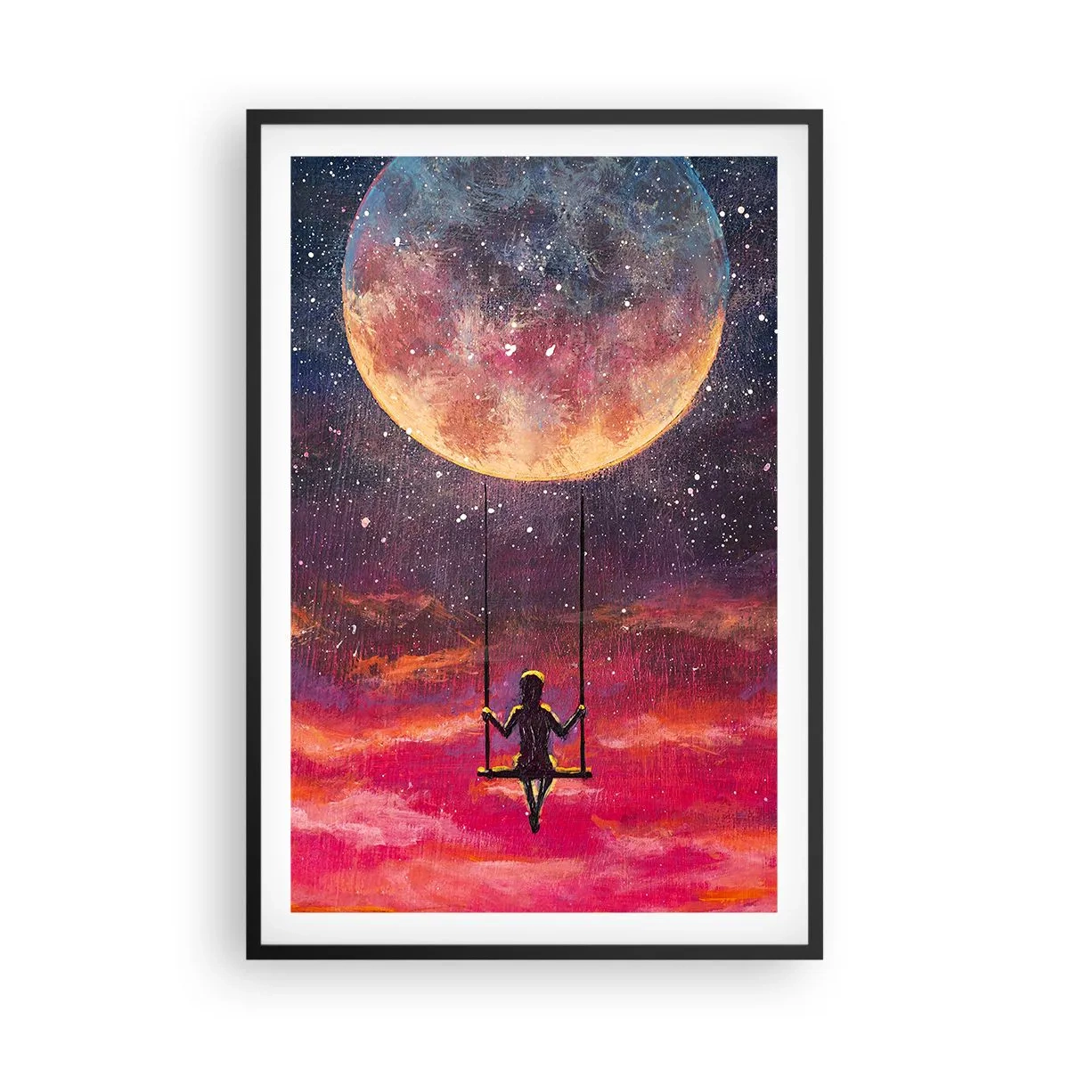 Plagát v čiernom ráme - Stavať si vzdušné zámky - 61x91 cm