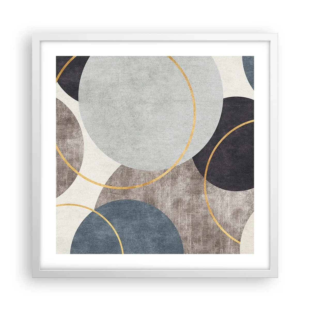 Plagát v bielom ráme - Kruh za kruhom - 50x50 cm