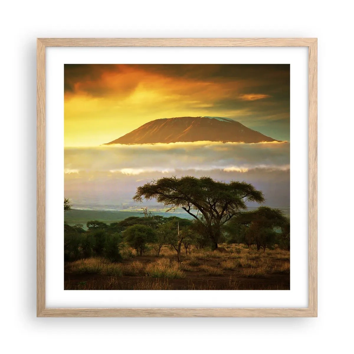 Plagát v ráme zo svetlého duba - Sen cestovateľa - 50x50 cm