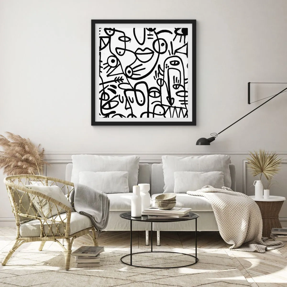 Plagát v čiernom ráme - Tváre a preludy - 50x50 cm