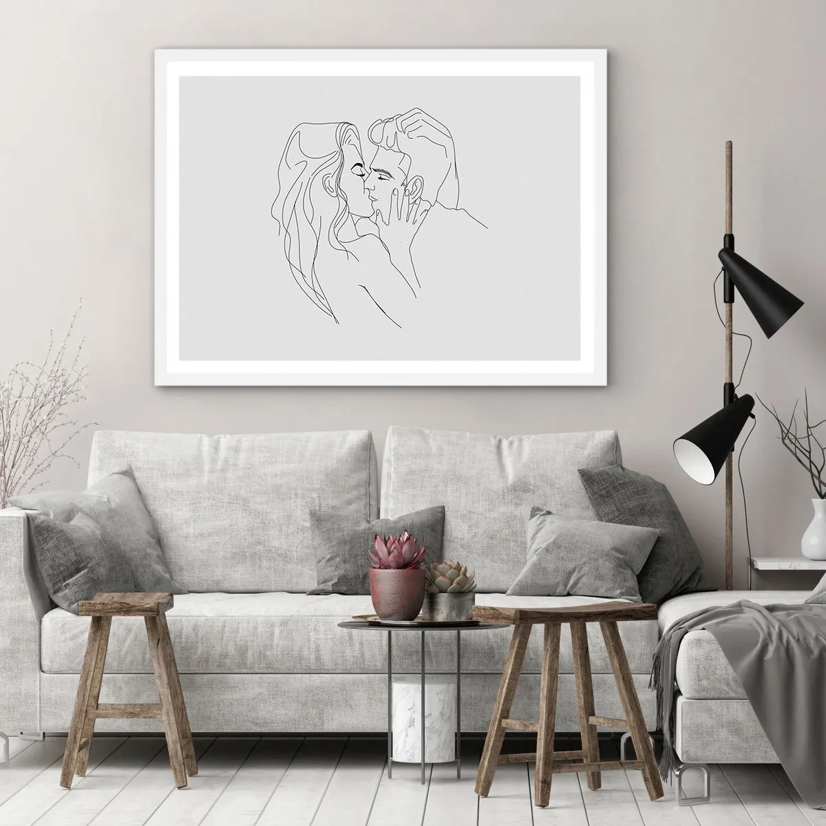 Plagát v bielom ráme - Jedným ťahom - 70x50 cm