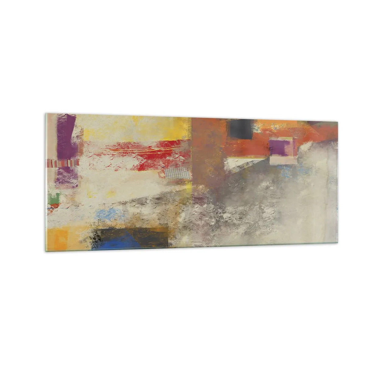 Obraz na skle - Geometria farieb - 100x40 cm
