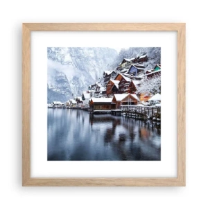 Plagát v ráme zo svetlého duba - V zimnej dekorácii - 30x30 cm