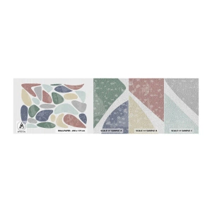 Vzorka fototapety Premium Canvas - Mozaika práškových farieb - Minimalizmus, Pastel, Boho - 100x30 cm