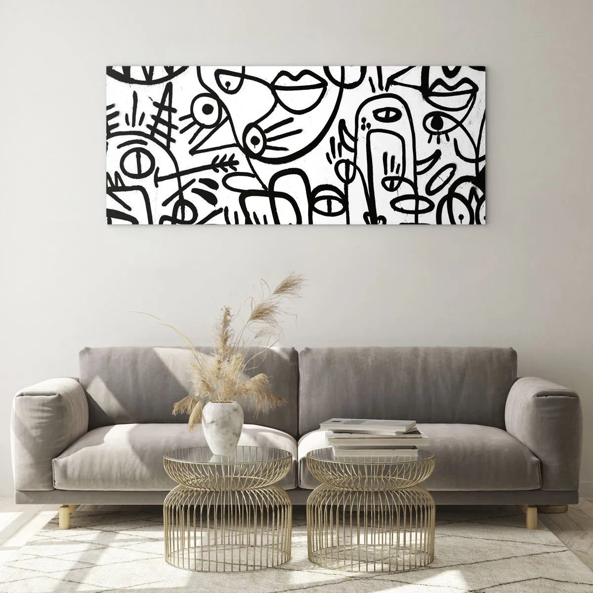 Obraz na skle - Tváre a preludy - 120x50 cm