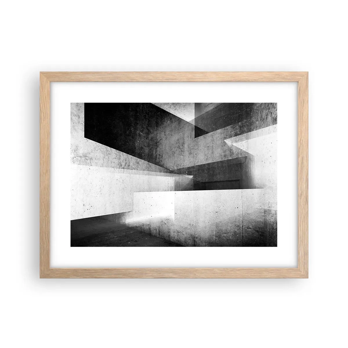 Plagát v ráme zo svetlého duba - Štruktúra priestoru - 40x30 cm