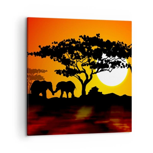 Obraz na plátne - Stretnutie na savane - 50x50 cm