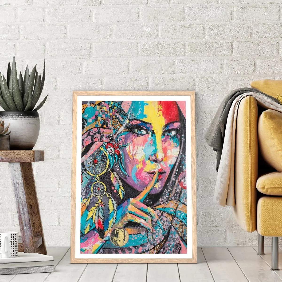 Plagát v ráme zo svetlého duba - Mlč, než pochopíš - 50x70 cm