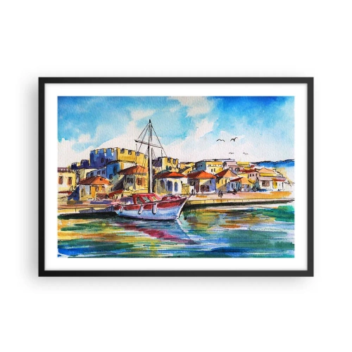 Plagát v čiernom ráme - Dúhové popoludnie - 70x50 cm