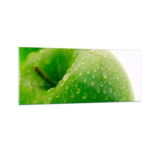 Obraz na skle - Zelená studená sviežosť - 100x40 cm